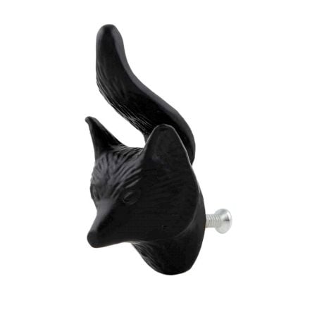 Black Fox Face Iron Cabinet Knobs